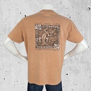 Vintage Red Earth Shirt T Shirt Large Hawaii Hawaiian Dirt Dyed Kauai Maui Tee